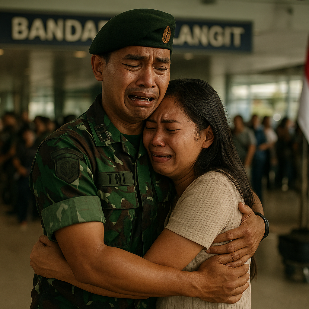 Momen Haru Istri Prajurit Sambut Suami Pulang dari Tugas Perbatasan Setelah 1 Tahun