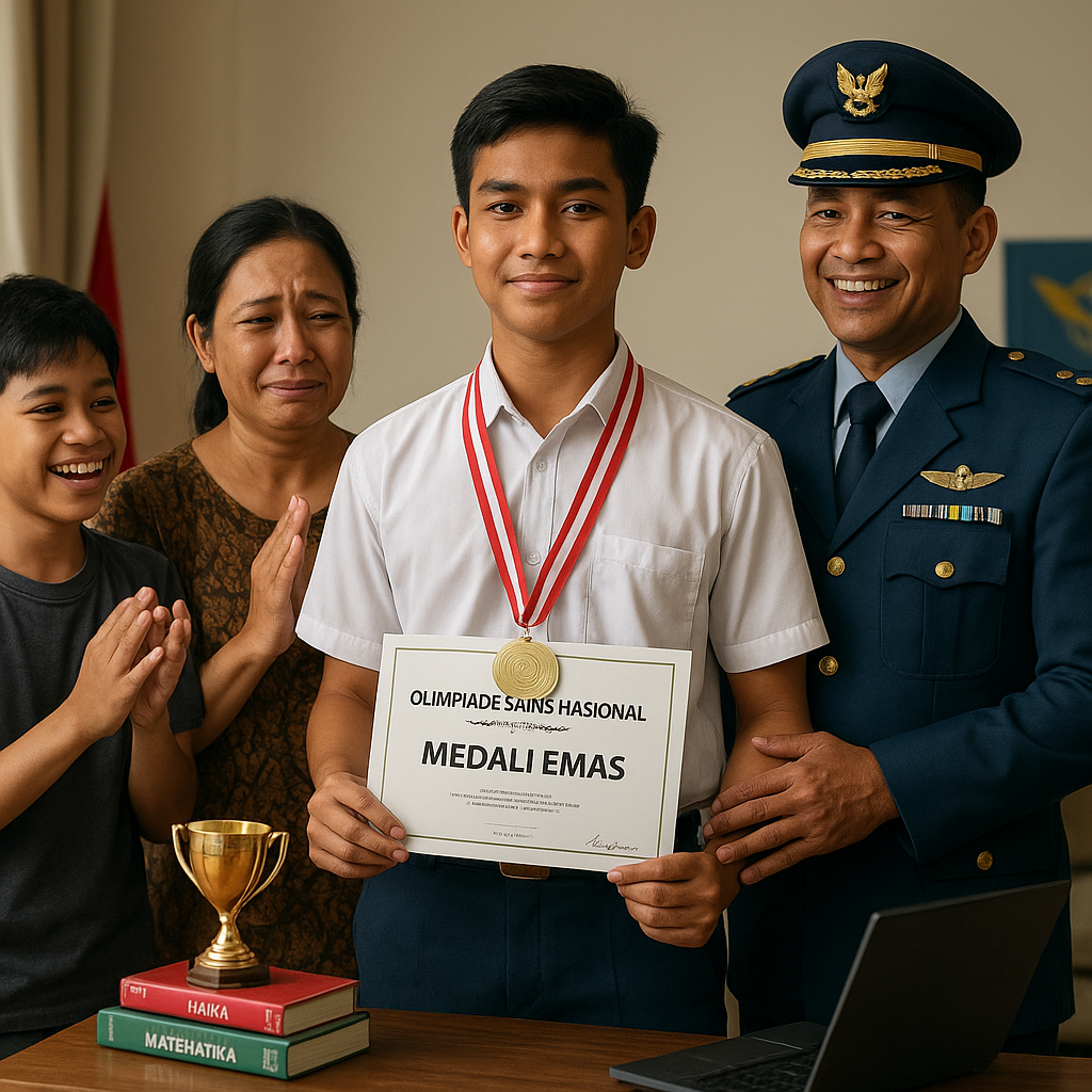 Anak Prajurit TNI AU Juara Olimpiade Sains Berkat Disiplin Keluarga Militer