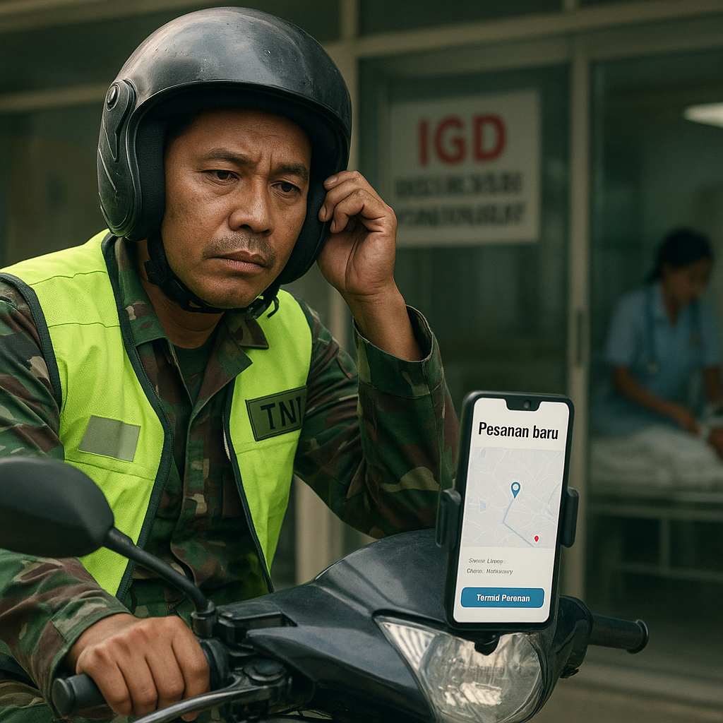 Prajurit TNI Jadi Tukang Ojek Online, Anak Sakit butuh Biaya