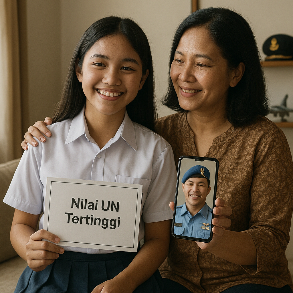 Anak Prajurit TNI AU Raih Nilai UN Tertinggi, Berkat Disiplin dan Dukungan Ibu Selama Ayah Bertugas