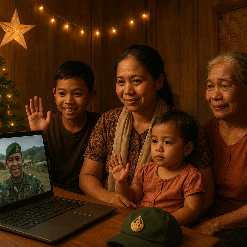 Natal Pertama tanpa Ayah: Keluarga Prajurit TNI di Papua Rayakan dengan Virtual Gathering