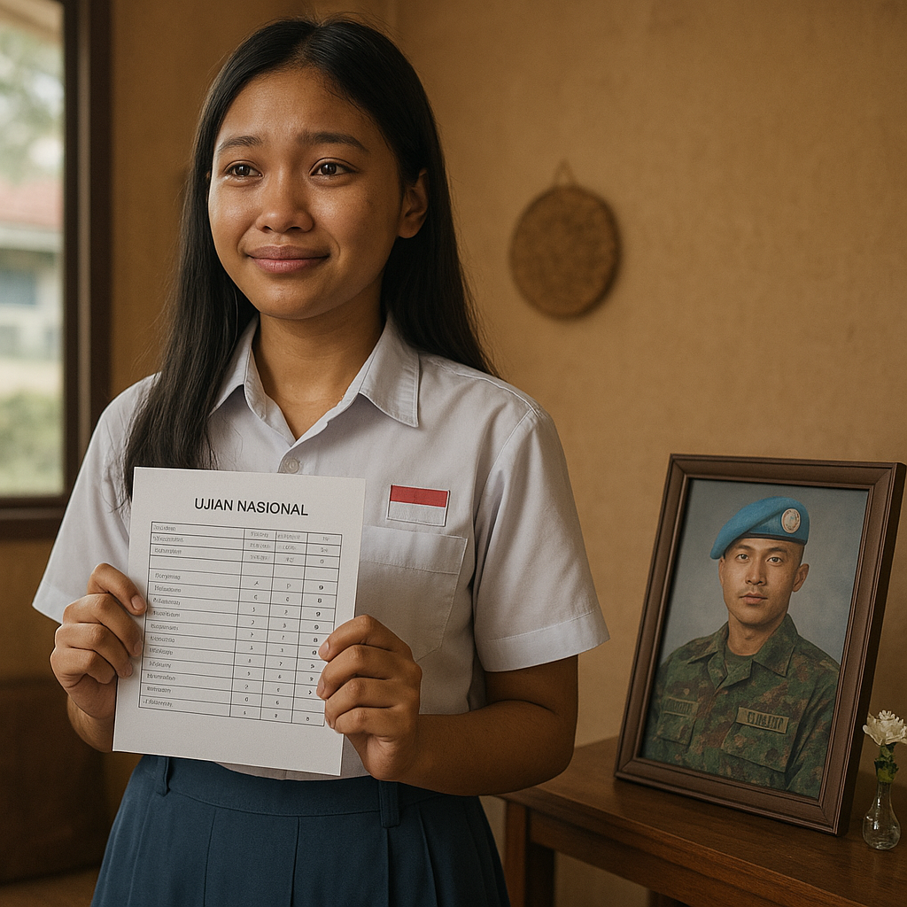Anak Prajurit Gugur Raih Nilai UN Tertinggi, Dedikasi Ayah di Lebanon Jadi Motivasi