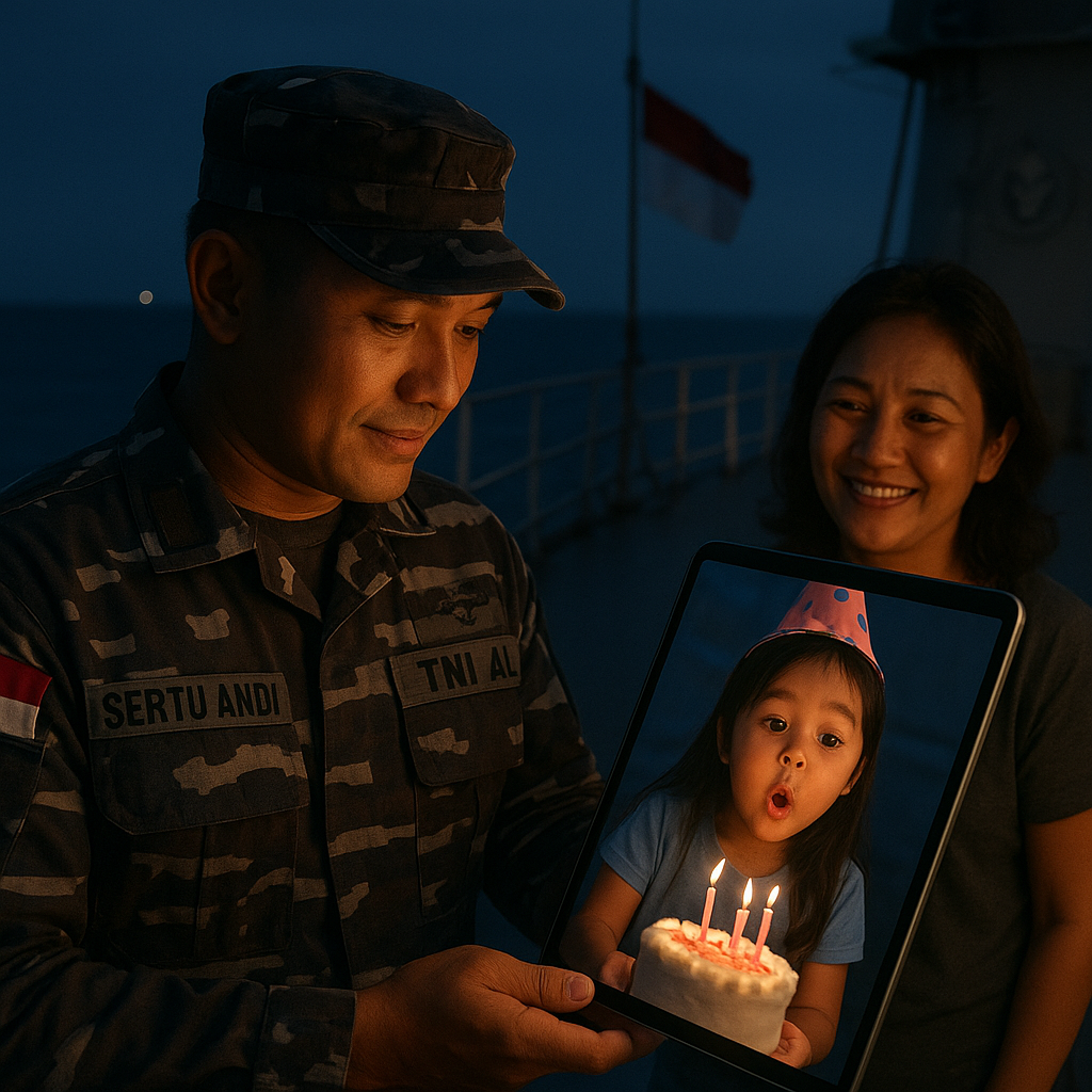 Video Call dari Kapal Perang: Kejutan Ulang Tahun Virtual untuk Anak Prajurit TNI AL
