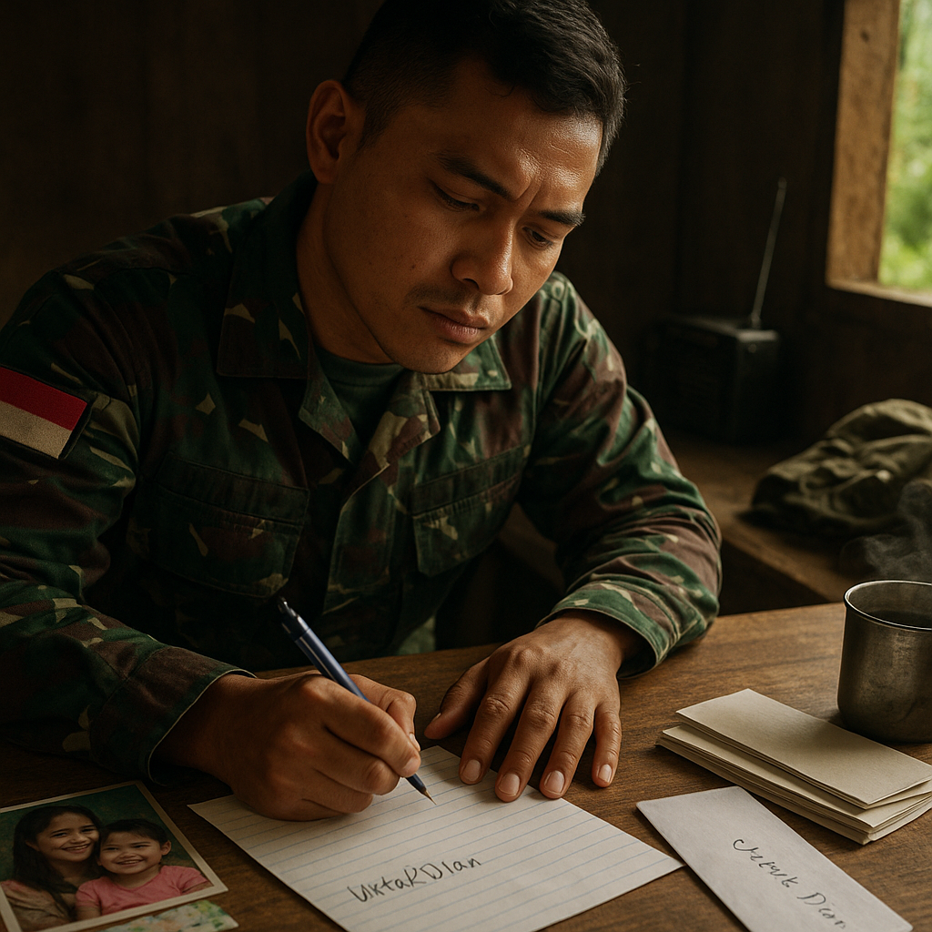 Surat Cinta dari Perbatasan: Prajurit TNI di Papua Ungkap Rindu untuk Istri dan Anak