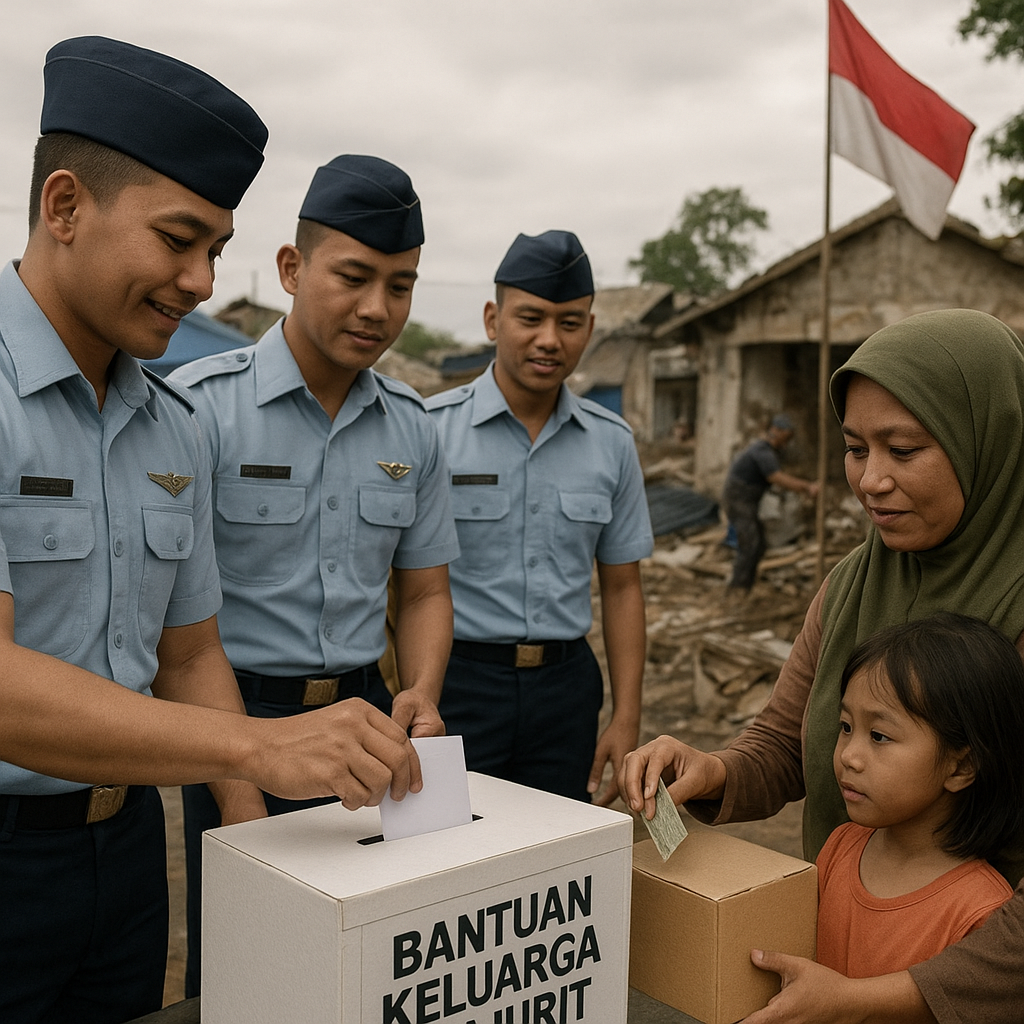 Prajurit TNI AU Rela Potong Gaji Demi Bantu Keluarga Korban Bencana