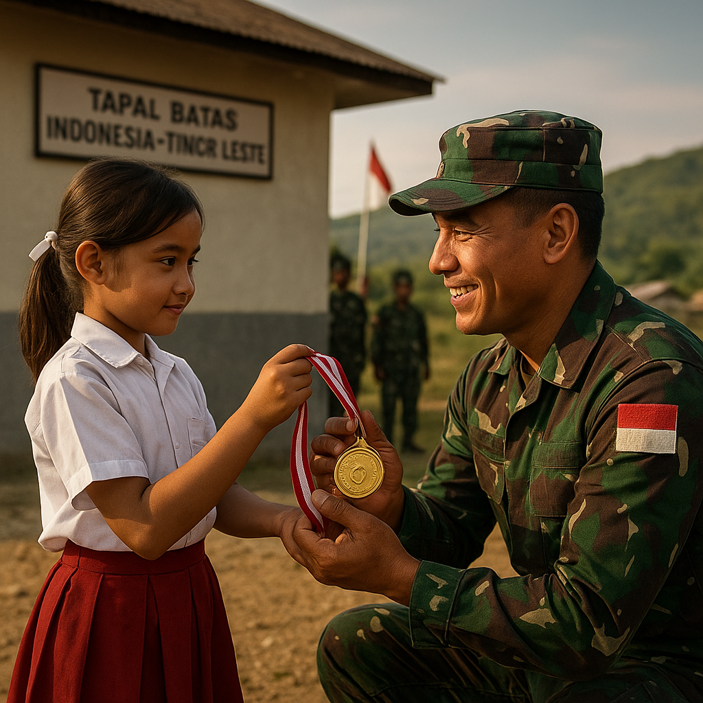 Putri Kecil di Atambua Persembahkan Medali Lomba ke Ayah di Tapal Batas