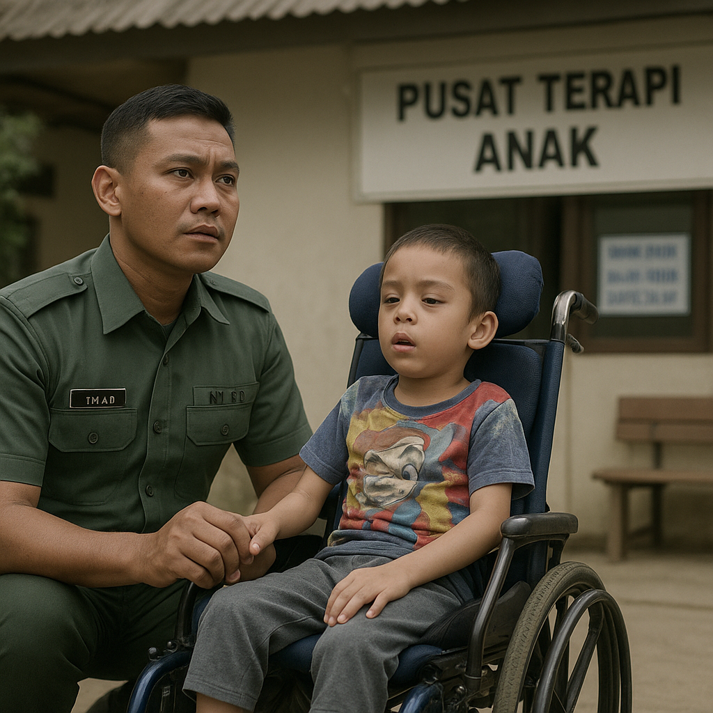 Prajurit TNI dengan Anak Disabilitas yang Diberi Kemudahan Penempatan Tugas Dekat Pusat Terapi