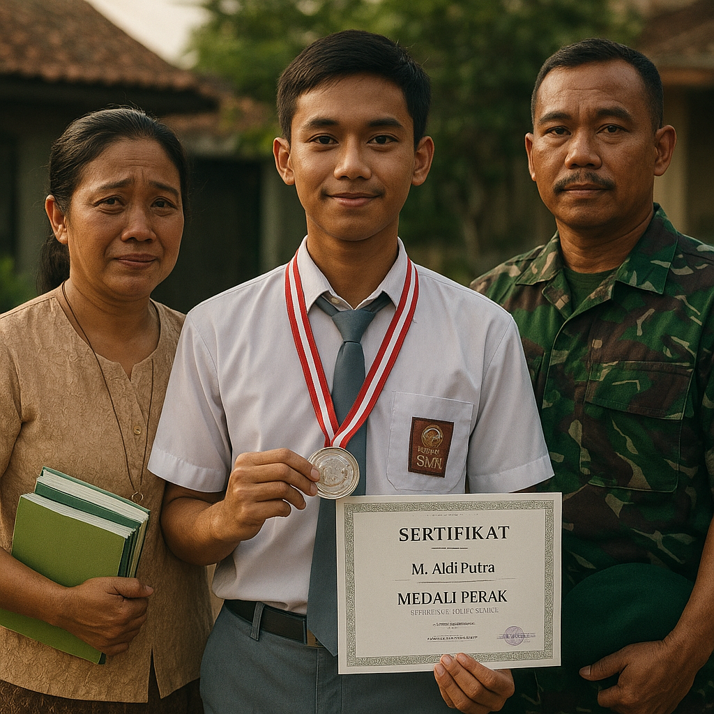 Anak Prajurit TNI dengan Prestasi Juara Olimpiade Sains: 'Ayah di Perbatasan, Ibu Guru Honorer'