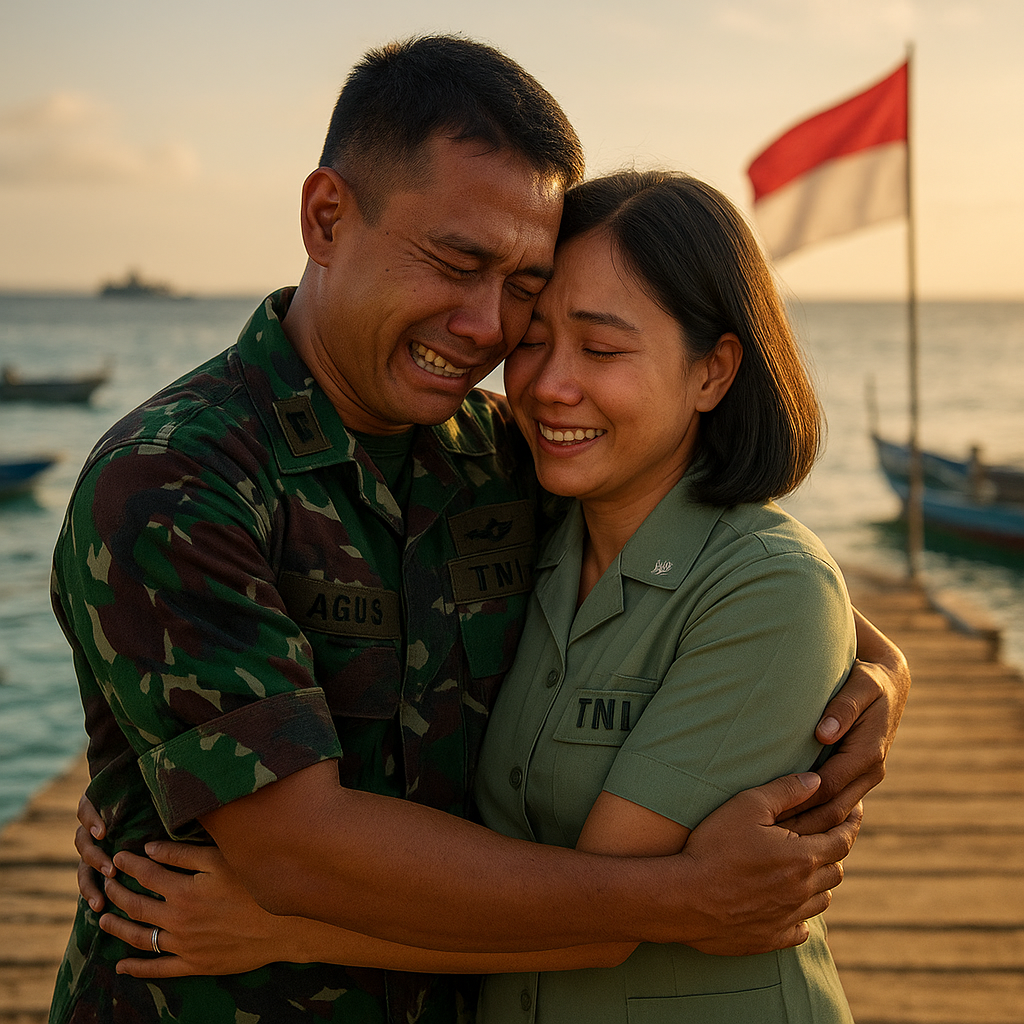 Kisah Cinta Pasutri TNI: Pisah 3 Tahun, Akhirnya Bisa Bersama Kembali di Maluku