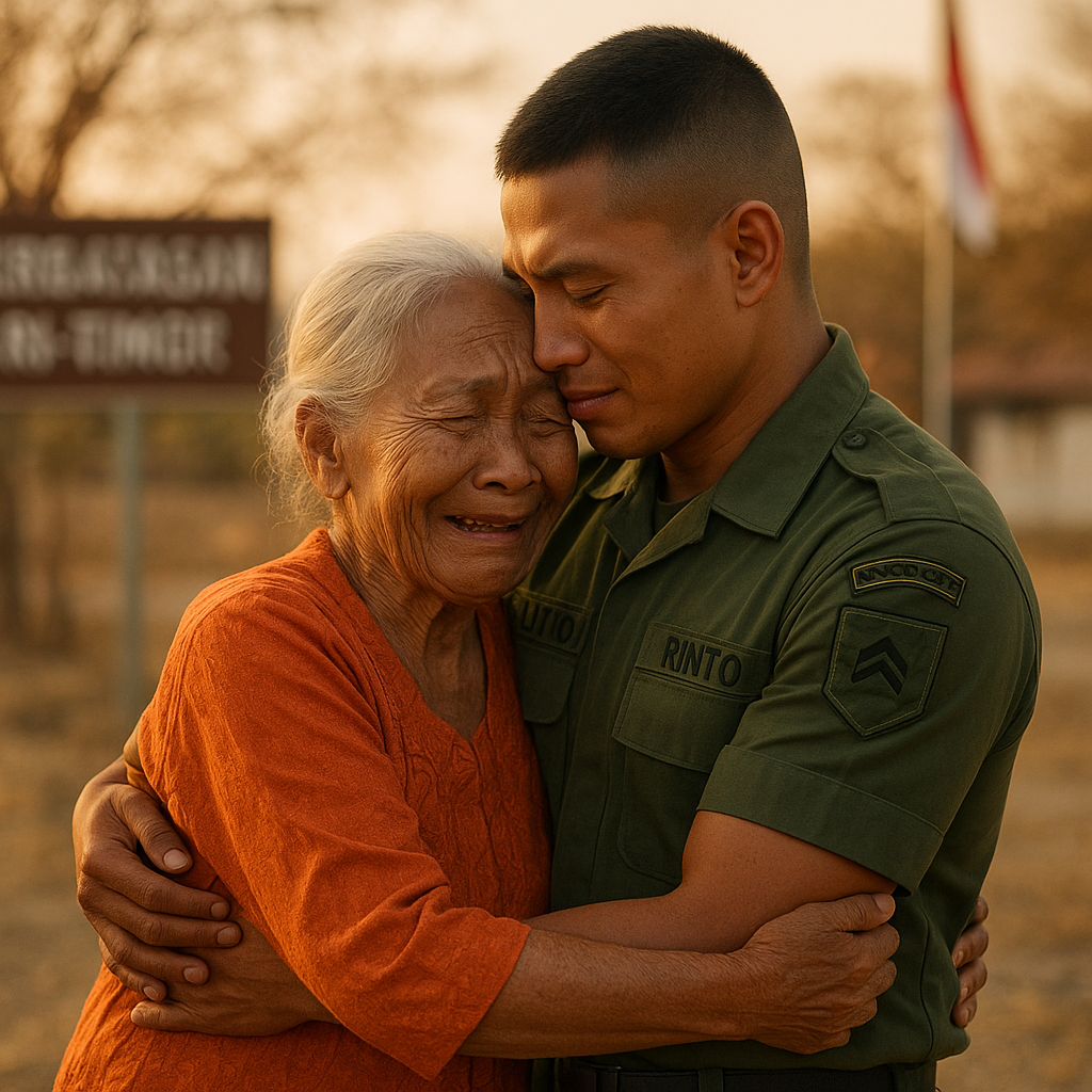 Nenek 70 Tahun Akhirnya Bisa Berpelukan dengan Cucu Prajurit TNI AD yang Baru Pulang dari Perbatasan