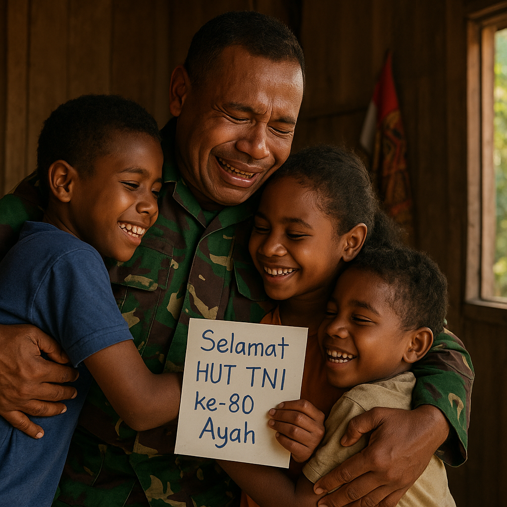 Hari Jadi TNI ke-80: Kejutan Haru Anak Prajurit yang Ditinggal Tugas ke Papua