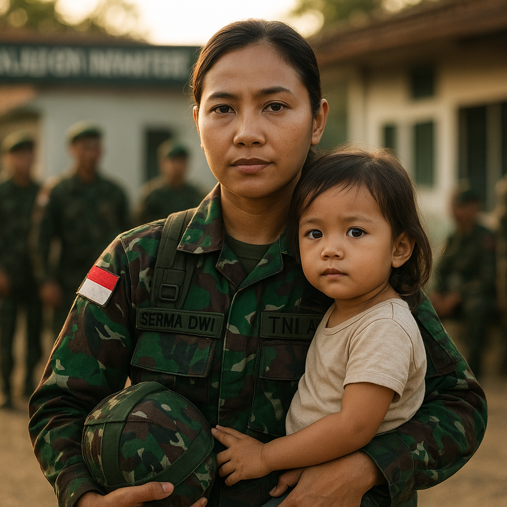 Prajurit Wanita TNI AD Memilih Jadi Ibu Sekaligus Penjaga Keamanan: Kisah Serma Dwi di Batalyon Infanteri