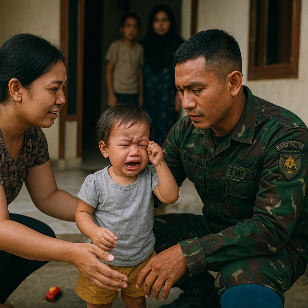 Prajurit Paskhas TNI AU Pulang setelah 8 Bulan, Anak Menangis karena Tidak Ingat wajah Ayah