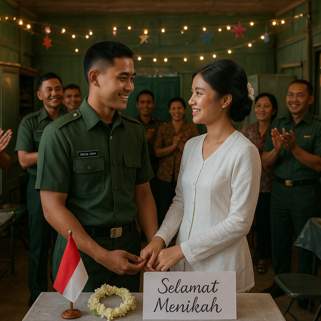 Menikah di Barak: Kisah Cinta Prajurit Muda TNI AD yang Menggelar Resepsi Sederhana di Asrama