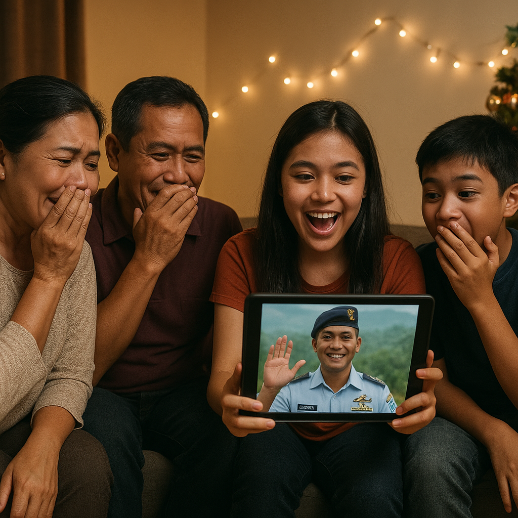 Prajurit TNI AU di Papua Surprise Keluarga dengan Hadiah Natal Lewat Video Call