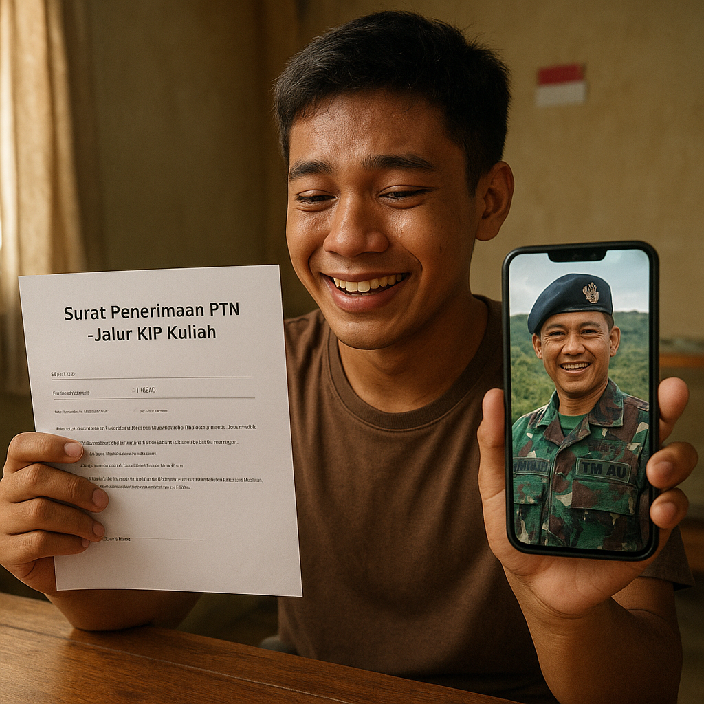 Anak Prajurit TNI AU Berhasil Masuk PTN Jalur KIP Kuliah, Ayah di Papua Turut Bangga
