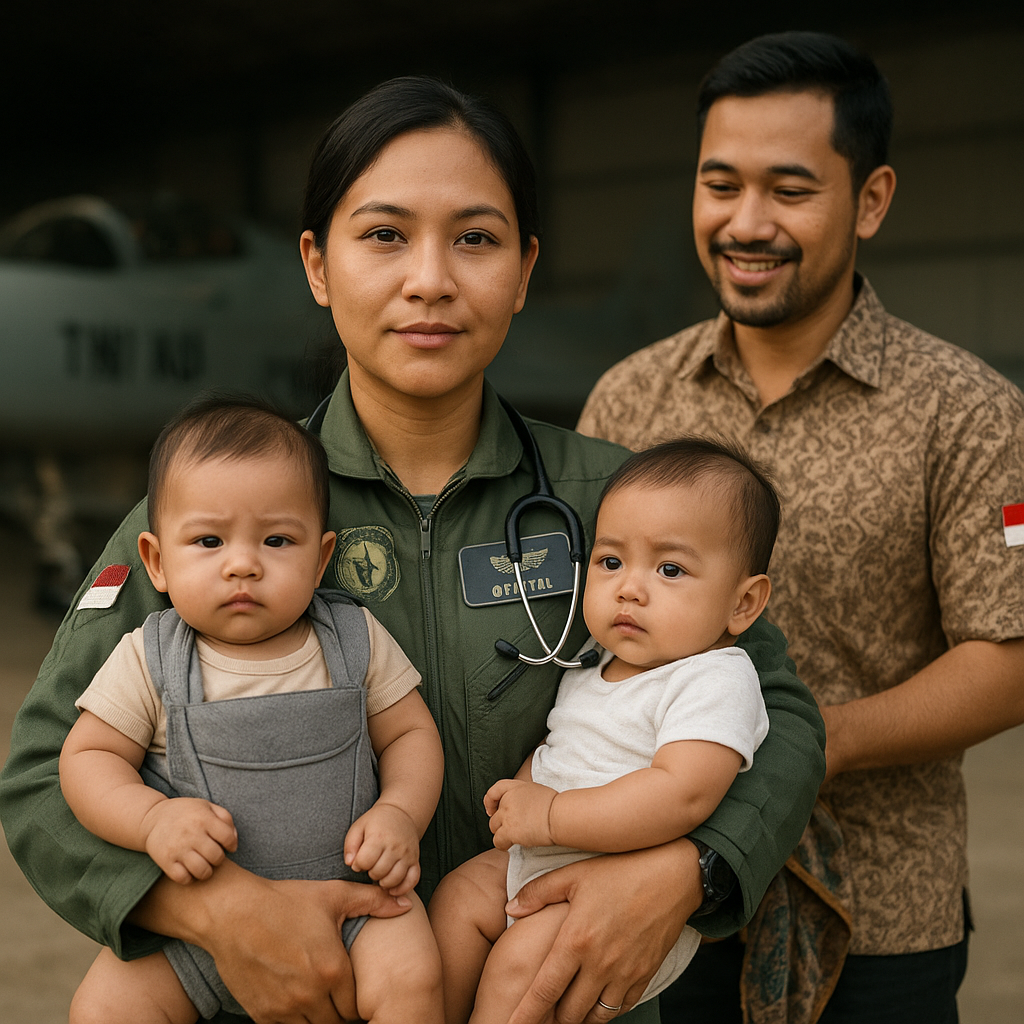 Kisah Dokter Wanita TNI AU, Kombinasikan Tugas Penerbangan dengan Mengasuh Anak Kembar