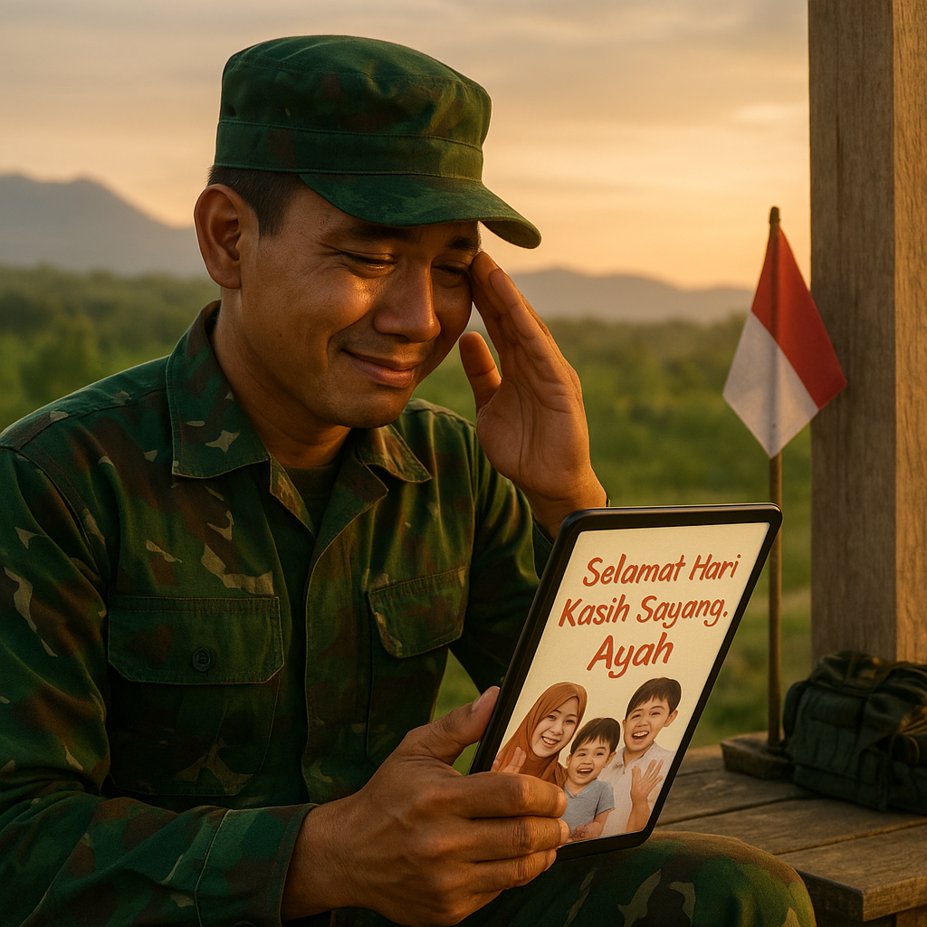 Surprise Valentine dari Anak-Anak untuk Ayah Prajurit TNI yang Sedang Bertugas di Perbatasan