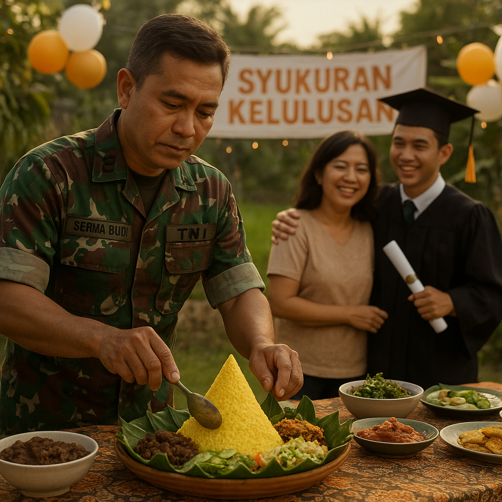 Prajurit TNI yang Jago Masak, Siapkan Makanan untuk Acara Syukuran Anaknya yang Lulus Perguruan Tinggi