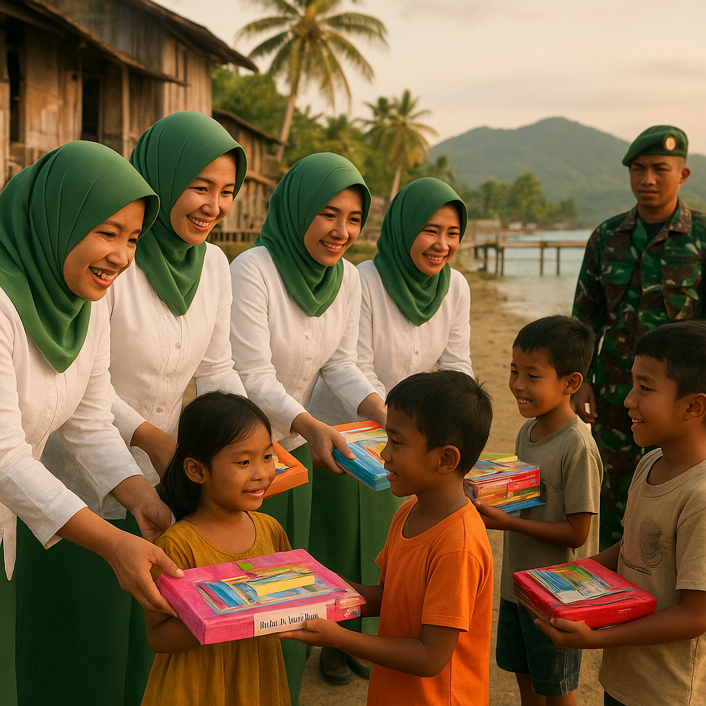 Inisiatif Persit Kartika Candra Kirim Paket Buku dan Alat Tulis untuk Anak Prajurit di Daerah 3T