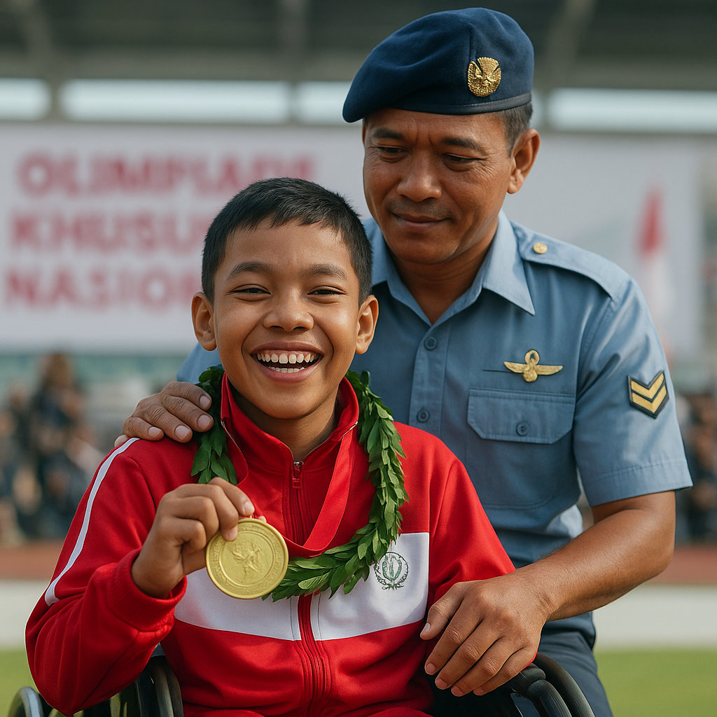 Anak Prajurit TNI dengan Disabilitas Raih Prestasi di Olimpiade Khusus Nasional