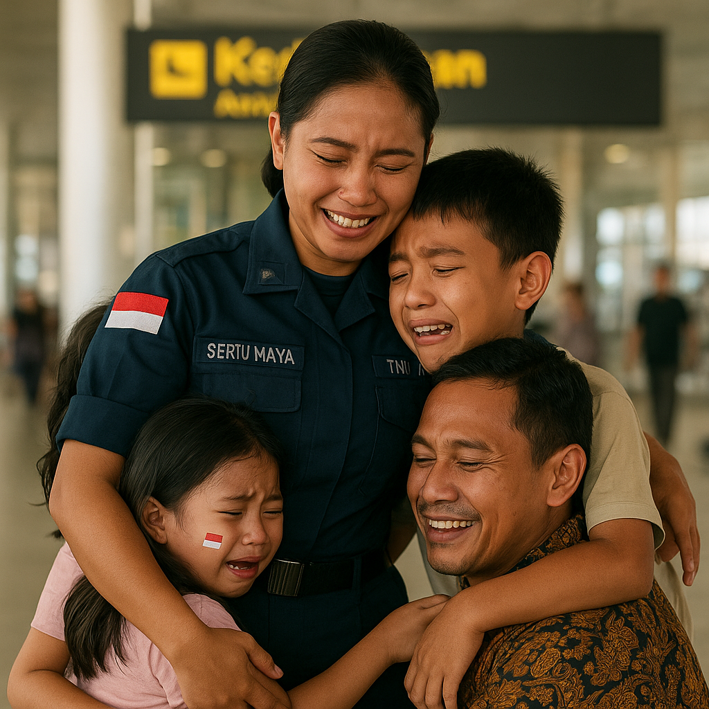 Kejutan Pulang Ibu Prajurit TNI AU yang Lama Bertugas di Papua