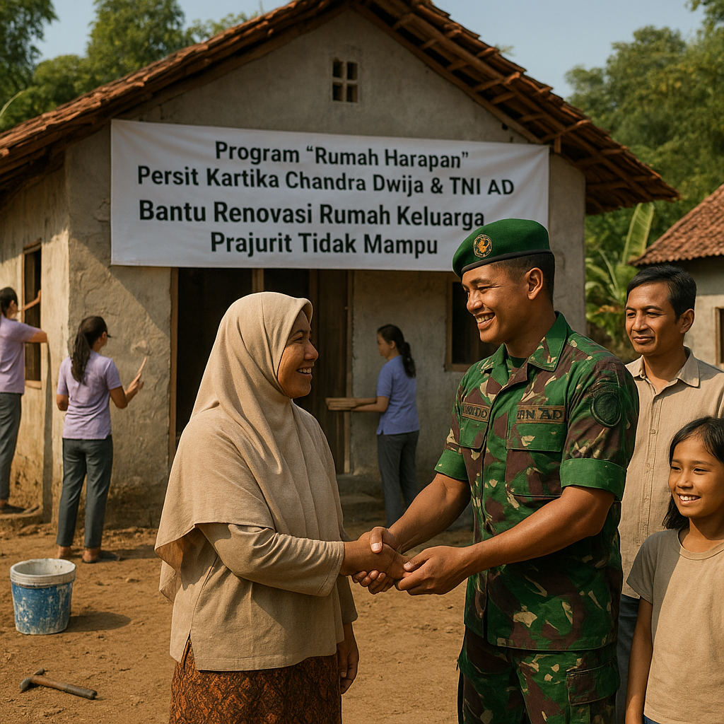 Program 'Rumah Harapan' TNI AD Bantu Renovasi Rumah Keluarga Prajurit Tidak Mampu