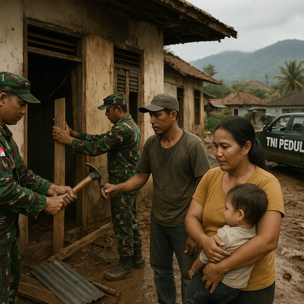 Rumah Keluarga Prajurit Rusak Diterjang Banjir, TNI Bergerak Cepat Bantu Renovasi