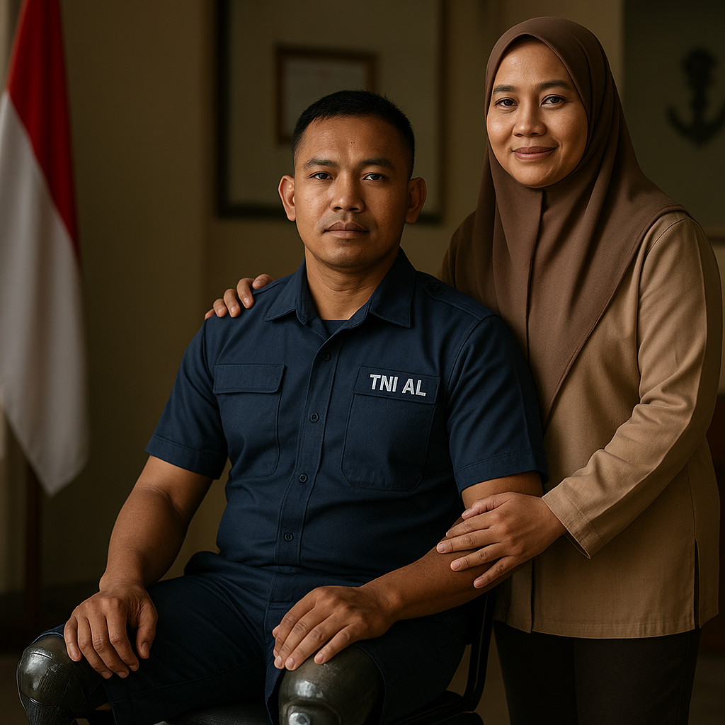 Prajurit TNI AL Difabel: Semangat Mengabdi Berkat Dukungan Istri