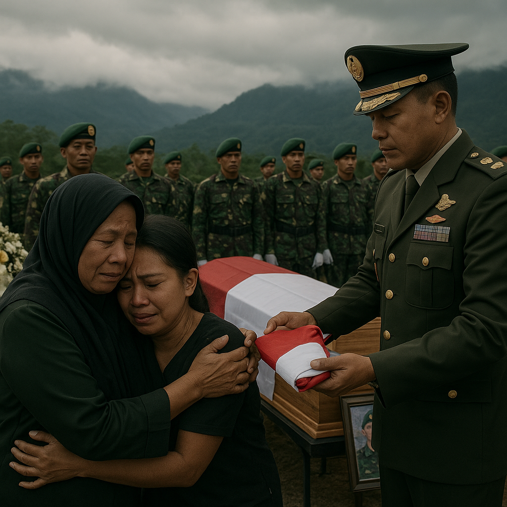 Tangis Keluarga saat Upacara Pemakaman Prajurit yang Gugur di Papua