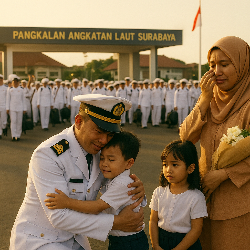 Air Mata dan Harapan di Pangkalan Angkatan Laut: Kejutan Perpisahan Prajurit TNI AL untuk Buah Hati