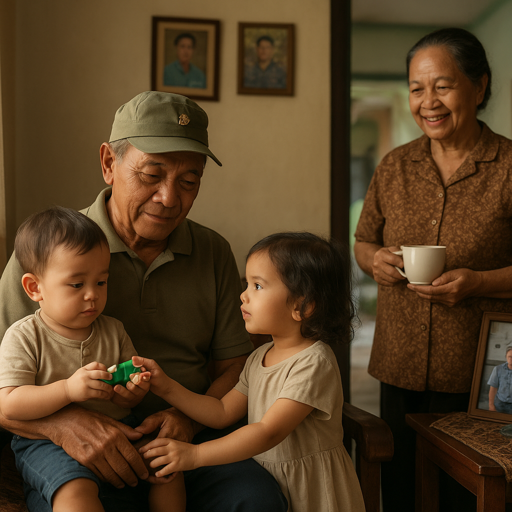 Kakek Pensiunan TNI AD yang Setia Menjaga Cucu demi Anaknya yang Bertugas di Kapal Perang