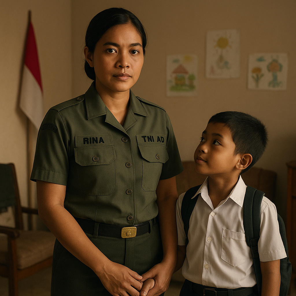 Mendiang Ibunya adalah Motivasi: Kisah Prajurit Wanita TNI AD yang Sekaligus Jadi Ibu Tunggal