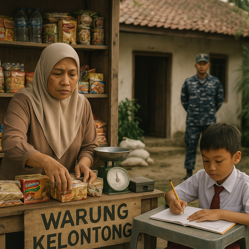Perjuangan Istri Prajurit Jaga Warung Kelontong Demi Biaya Sekolah Anak