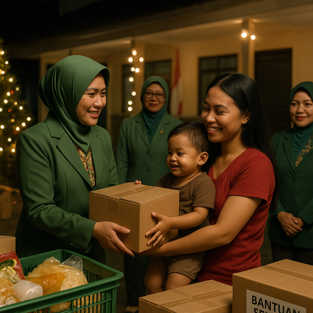 Malam Natal di Asrama: Ibu-ibu Persit Bagikan Parcel untuk Keluarga Prajurit Muda