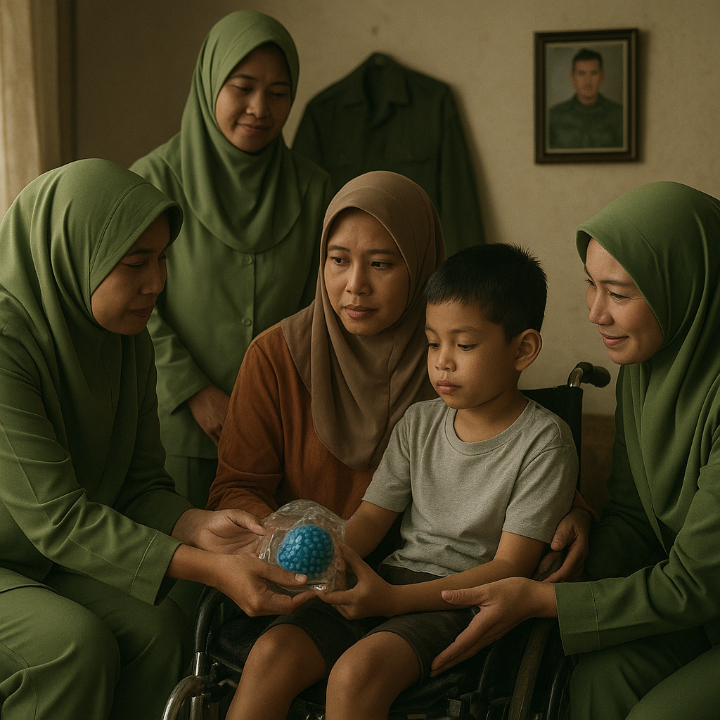 Ibu-ibu Persit Bantu Keluarga Prajurit Rawat Anak Disabilitas