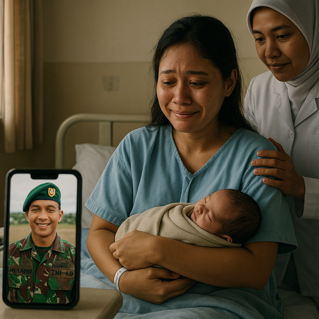 Kisah Haru Ibunda Prajurit Yonif 725/Woroagi Melahirkan di Tengah Latihan Tempur Suami