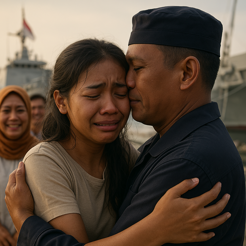 Kepulangan Mengejutkan: Anak Prajurit TNI AL Menangis di Pelukan Ayah Usai Tugas Maritim 9 Bulan
