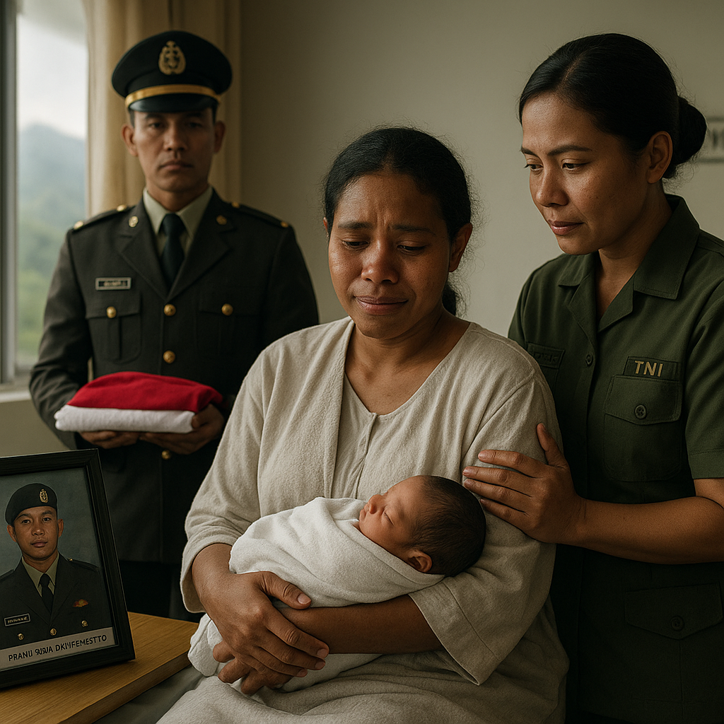 Duka Mendalam: Istri Prajurit Gugur di Papua Melahirkan Seorang Diri, Dapat Dukungan TNI