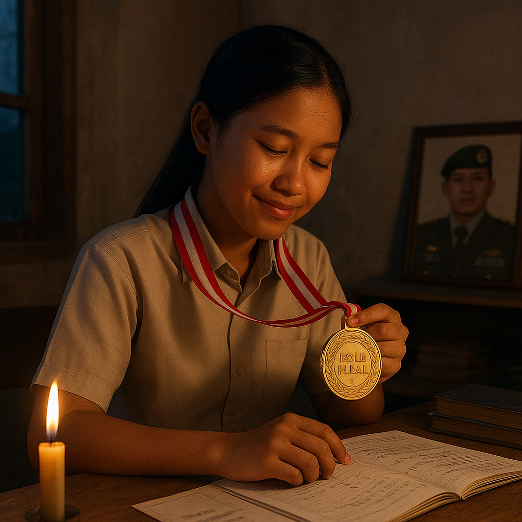 Anak Prajurit TNI Peraih Medali Emas Olimpiade Sains: 'Ini untuk Ayah di Perbatasan'