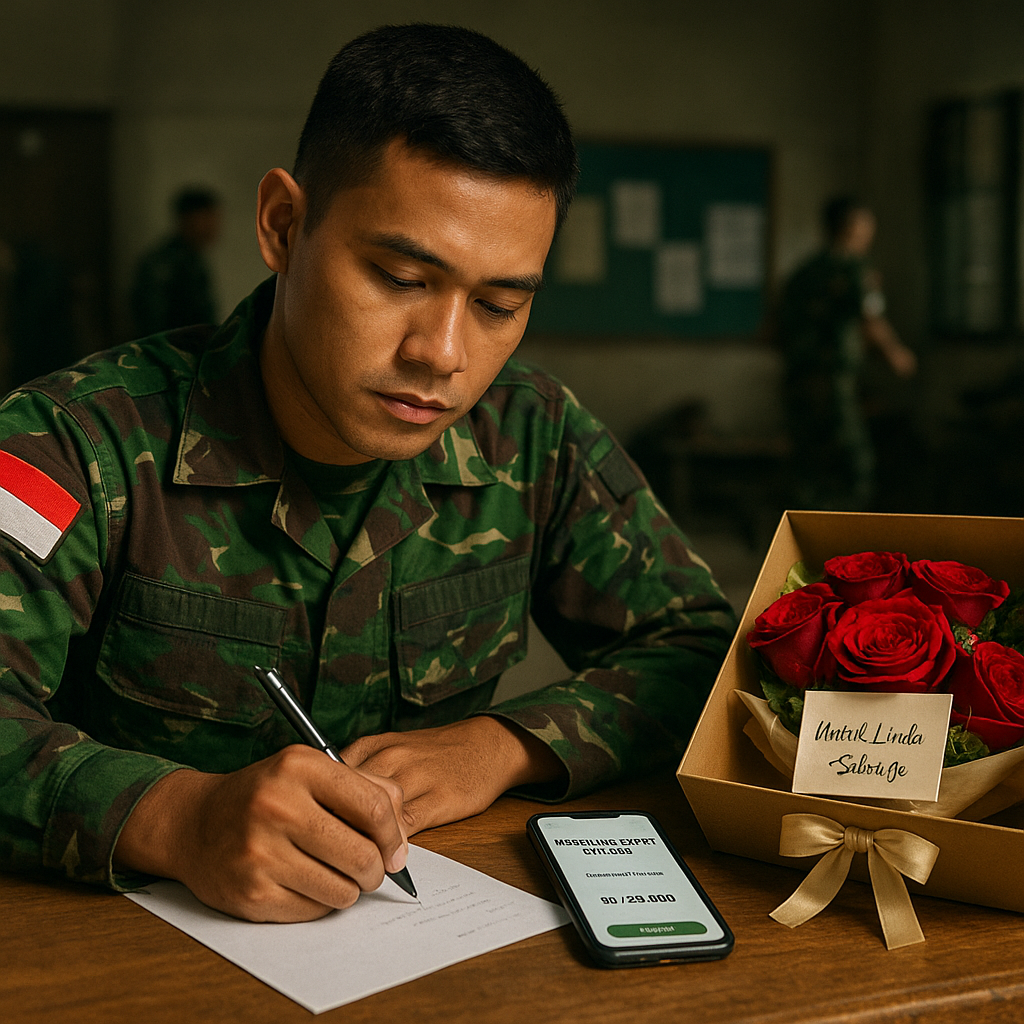 Bunga dan Surat dari Medan Tugas: Prajurit Marinir Kirim Kejutan Hari Valentine untuk Istri