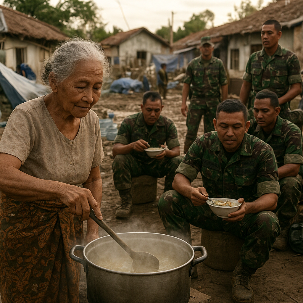 Ibu 80 Tahun di NTT Masak untuk 50 Prajurit TNI Bantu Korban Banjir Bandang