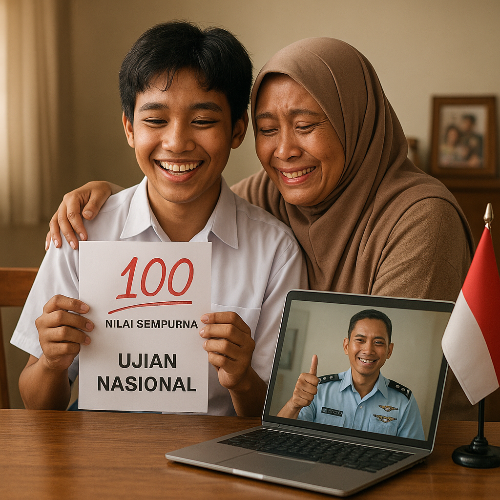 Anak Prajurit TNI AU Raih Nilai Sempurna UN, Dedikasi Ayah dari Medan Tugas