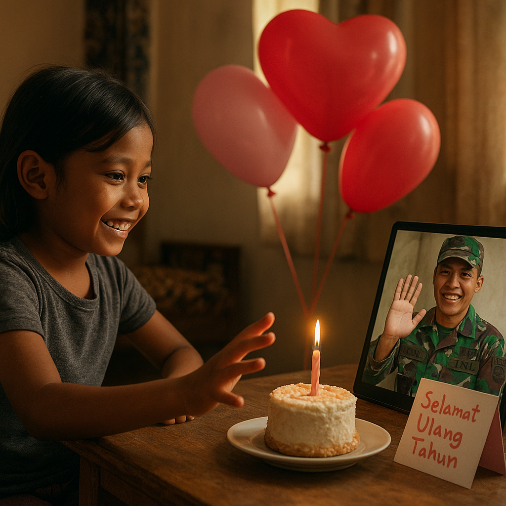 Kejutan Valentine dari Papua: Video Call Prajurit untuk Anaknya yang Ulang Tahun