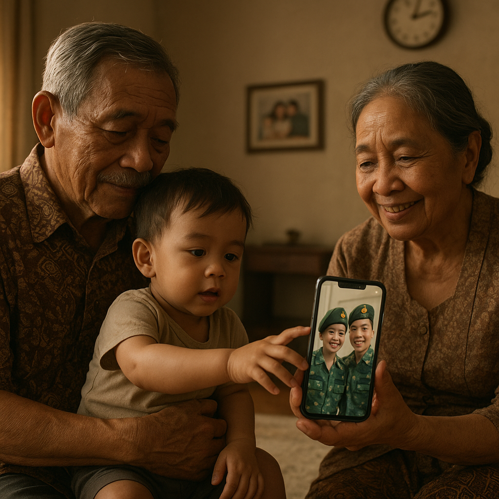Kakek-Nenek Asuh Cucu dengan Sabar Saat Orang Tuanya Prajurit Ditugaskan Bersamaan