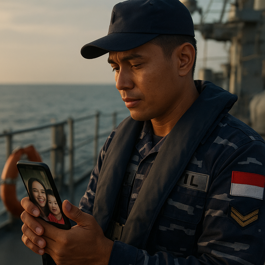 Kejutan Valentine dari Medan Tugas: Prajurit TNI AL Kirim Video Pesan Cinta untuk Istri dan Anak
