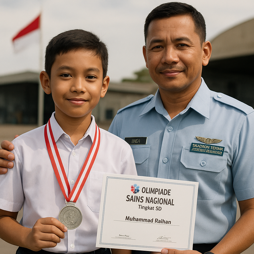 Anak Prajurit TNI AU Berprestasi di Olimpiade Sains Nasional, Dedikasi Ayah dari Penugasan Jadi Motivasi