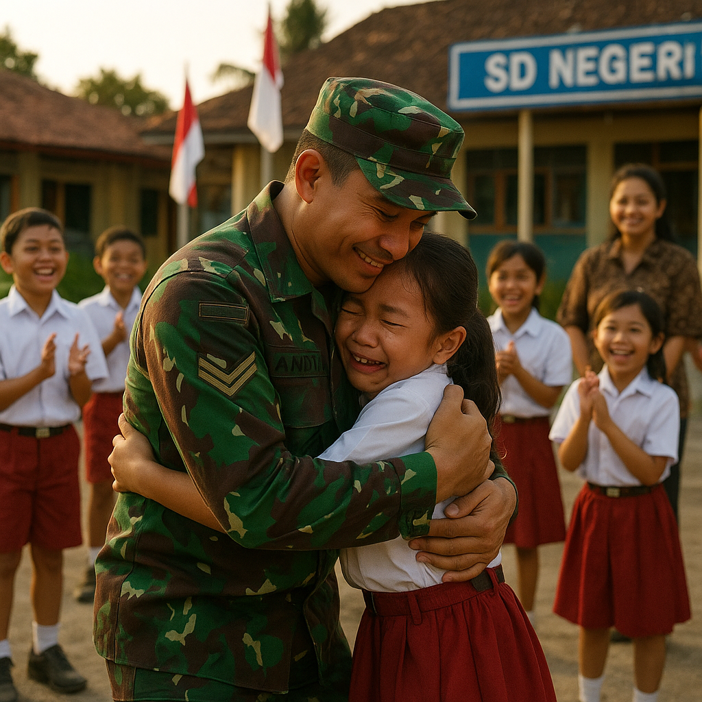 Hari yang Dinanti: Sersan Andi Pulang dari Perbatasan dan Mengejutkan Anak di Sekolah