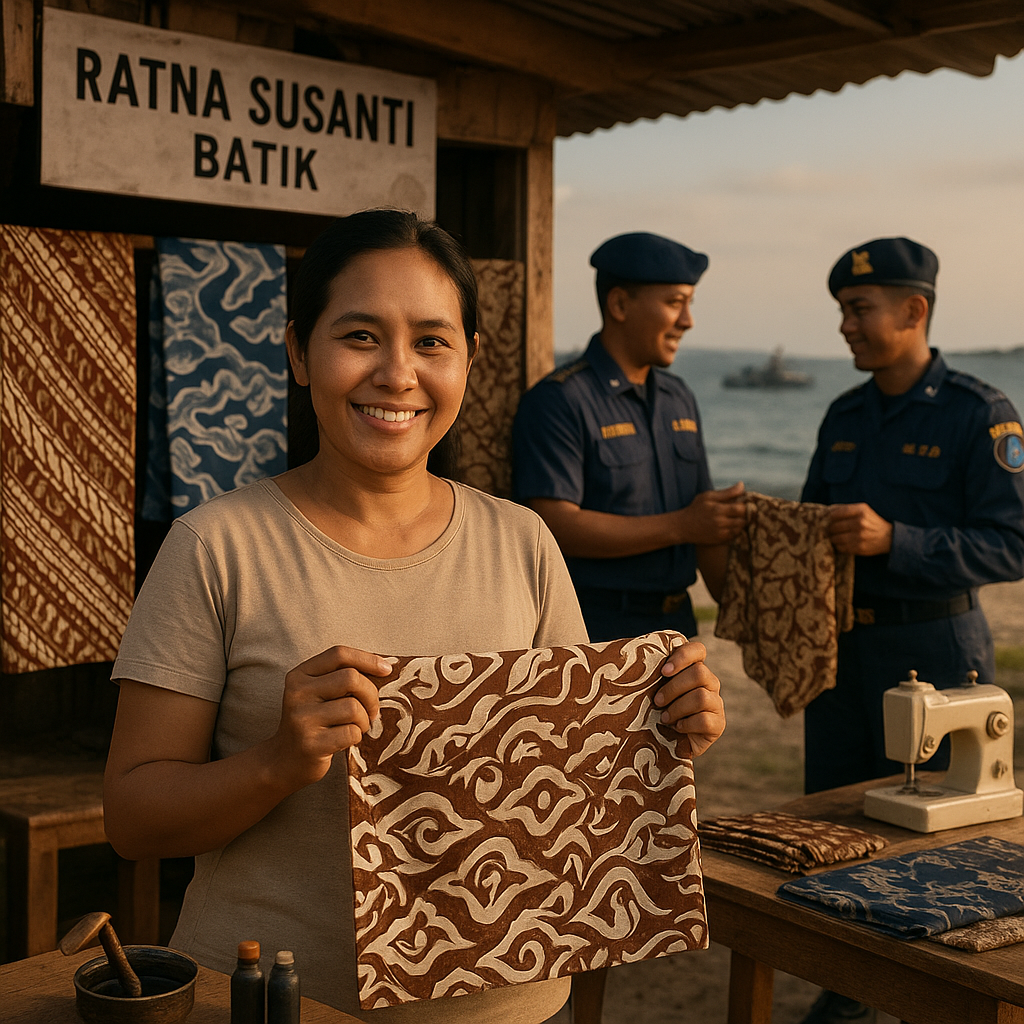 Istri Prajurit TNI AL di Perbatasan Sukses Kembangkan Usaha Batik, Dibantu Satuan