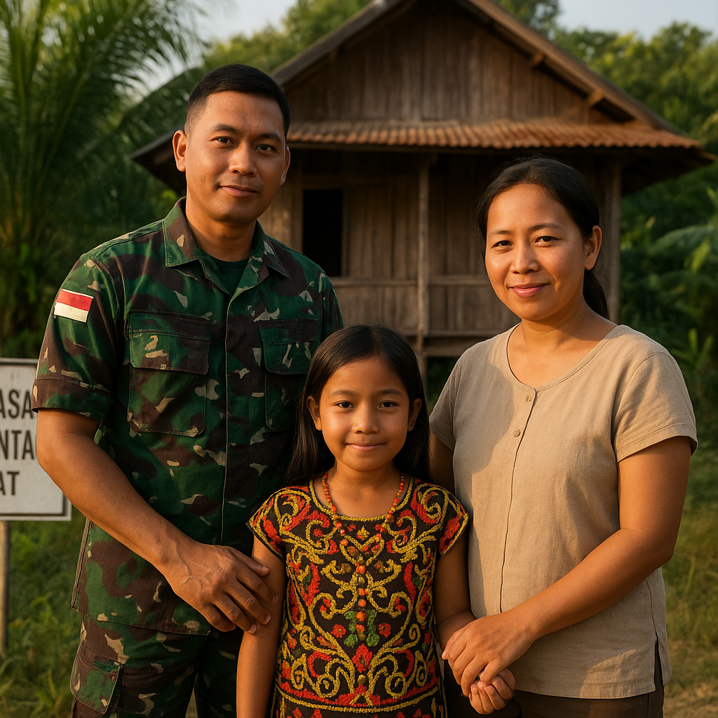 Kisah Prajurit Penjaga Perbatasan: Mengadopsi Anak Dayak, Dibesarkan dengan Kasih Sayang